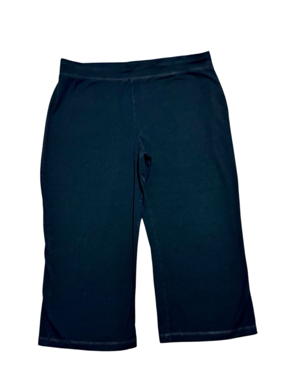 L.L. BEAN Wide leg capri pants size Large lyocell Black
